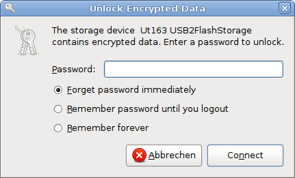 Unlock eines verschlüsselten USB-Sticks