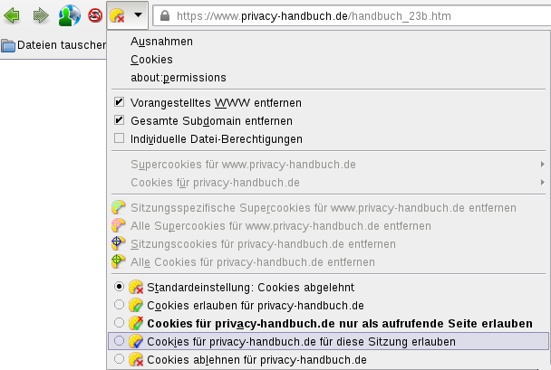 Cookies freigeben