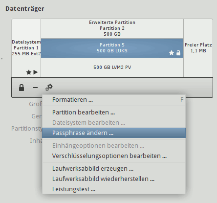 Passphrase ändern