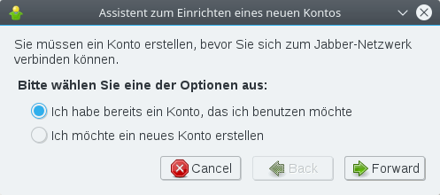 Gajim Account erstellen
