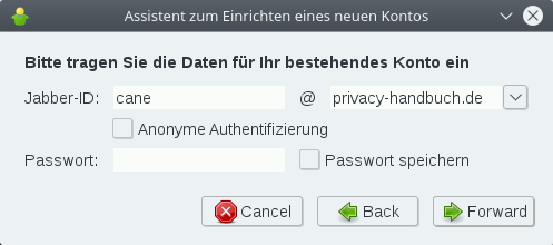 Gajim Account erstellen