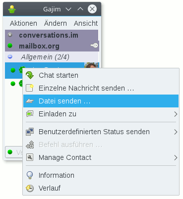 Gajim Datei senden