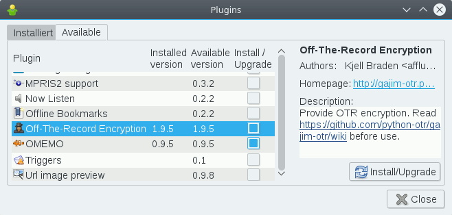 Gajim Plugin Installer