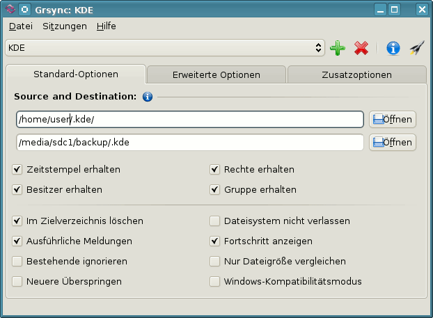 Hauptfentser von Grsync