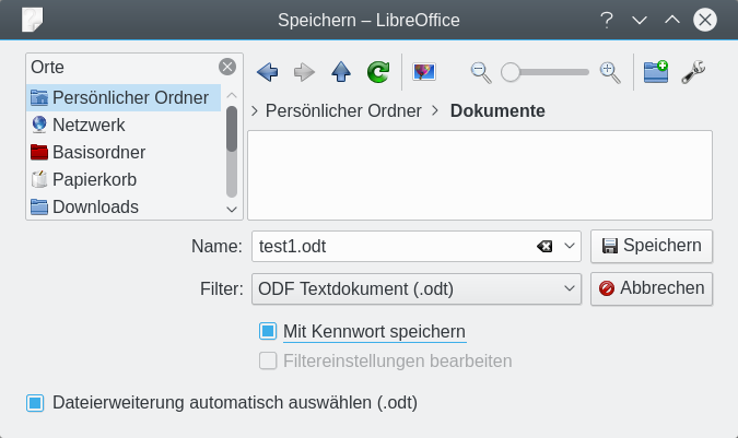 Dokument mit LibreOffice verschlüsseln