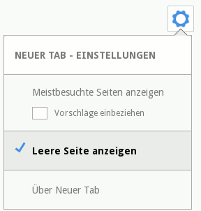 NewTab Page konfigurieren