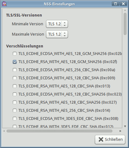 Unsichere SSL Cipher deaktivieren