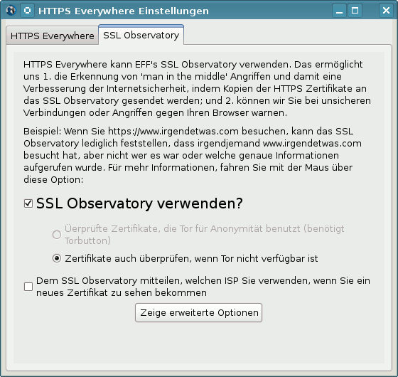 SSL-Observatory aktivieren