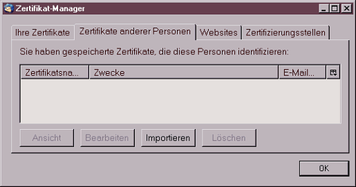 Zertifikate anderer Personen