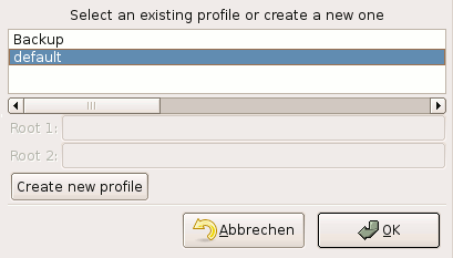 Unison Profil-Auswahl